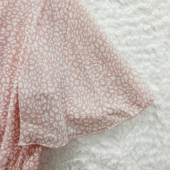 Dress Size L Pink Animal Fairy Coquette Soft Girl Romantic Whimsycore Faux Wrap - Picture 5 of 16